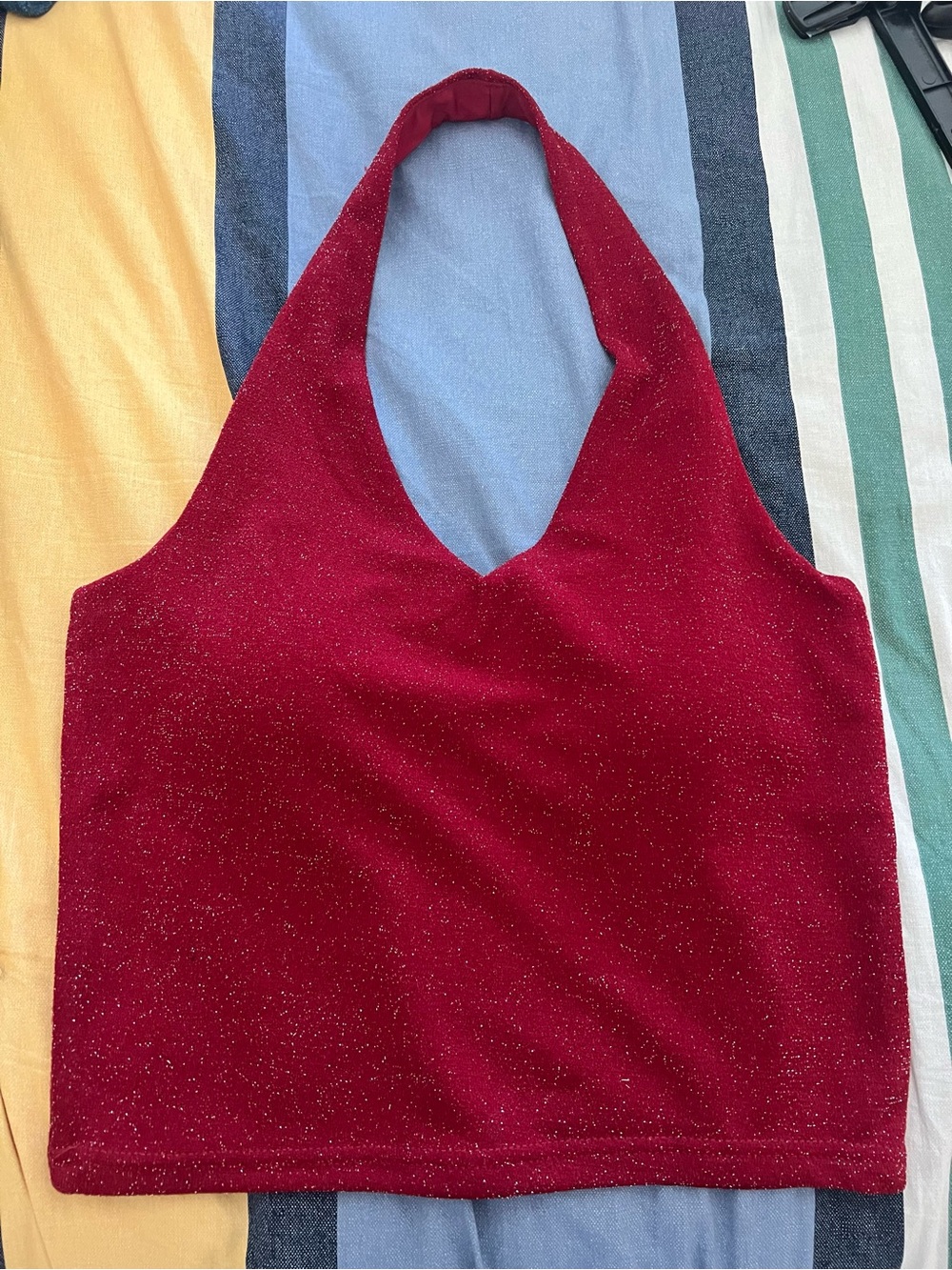 Wet Seal Red Sparkle Halter Camisole